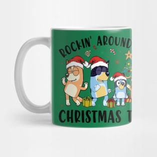 Bluey Christmas Rockin Around The Christmas Tree Family Xmas Mug